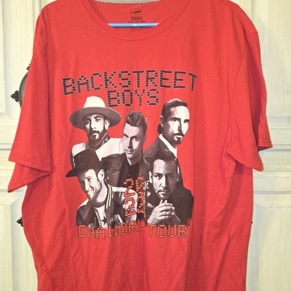 Mens 2XL XXL Red Backstreet Boys Concert Shirt 2022 DNA Reunion Tour Double - Picture 1 of 7